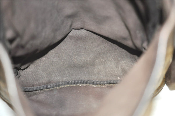 Authentic GUCCI Shoulder Cross Body Bag Purse GG PVC Leather 223666 Brown 7275J