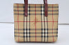 Authentic BURBERRY Vintage Nova Check PVC Leather Hand Tote Bag Beige 7276K