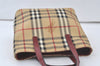 Authentic BURBERRY Vintage Nova Check PVC Leather Hand Tote Bag Beige 7276K