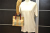 Authentic BURBERRY Vintage Nova Check PVC Leather Hand Tote Bag Beige 7276K