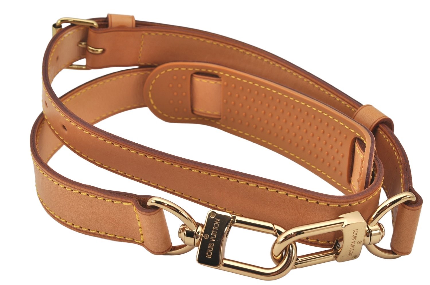 Authentic Louis Vuitton Leather Shoulder Strap Beige 35.4-42.5