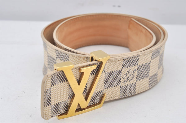 Authentic Louis Vuitton Damier Azur Ceinture Initial 80cm 31.5" M9609 Belt 7281K