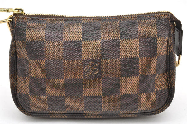 Authentic Louis Vuitton Damier Mini Pochette Accessoires Pouch N58009 LV 7282K