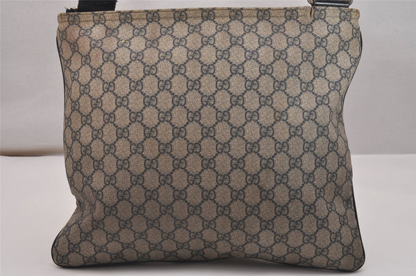 Authentic GUCCI Shoulder Cross Body Bag GG PVC Leather 201446 Navy Blue 7283J