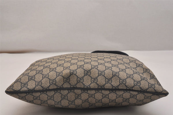 Authentic GUCCI Shoulder Cross Body Bag GG PVC Leather 201446 Navy Blue 7283J