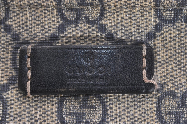 Authentic GUCCI Shoulder Cross Body Bag GG PVC Leather 201446 Navy Blue 7283J