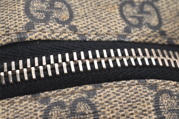 Authentic GUCCI Shoulder Cross Body Bag GG PVC Leather 201446 Navy Blue 7283J