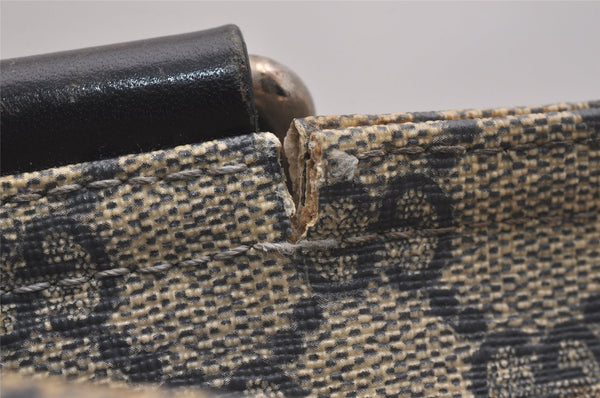 Authentic GUCCI Shoulder Cross Body Bag GG PVC Leather 201446 Navy Blue 7283J