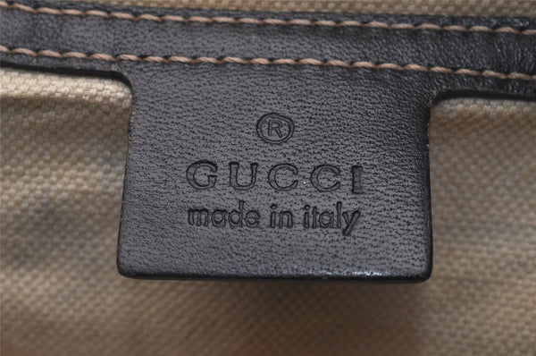 Authentic GUCCI Shoulder Cross Body Bag GG PVC Leather 201446 Navy Blue 7283J