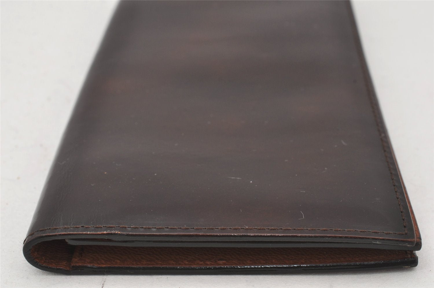 Authentic dunhill Vintage Enamel Long Wallet Purse Brown 7283K