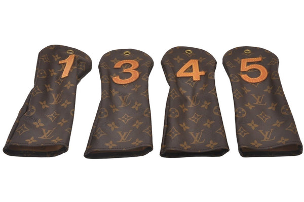 Authentic Louis Vuitton Monogram Protege-bois Golf Club Head Cover 4Set 7284I