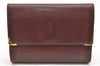 Authentic Cartier Must de Cartier Trifold Wallet Leather Bordeaux Red 7284K