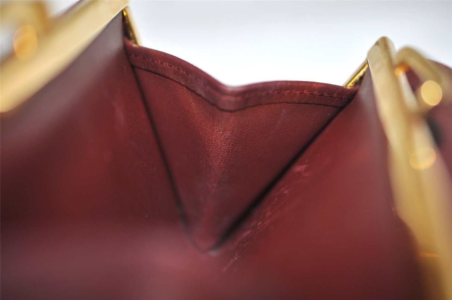 Authentic Cartier Must de Cartier Trifold Wallet Leather Bordeaux Red 7284K