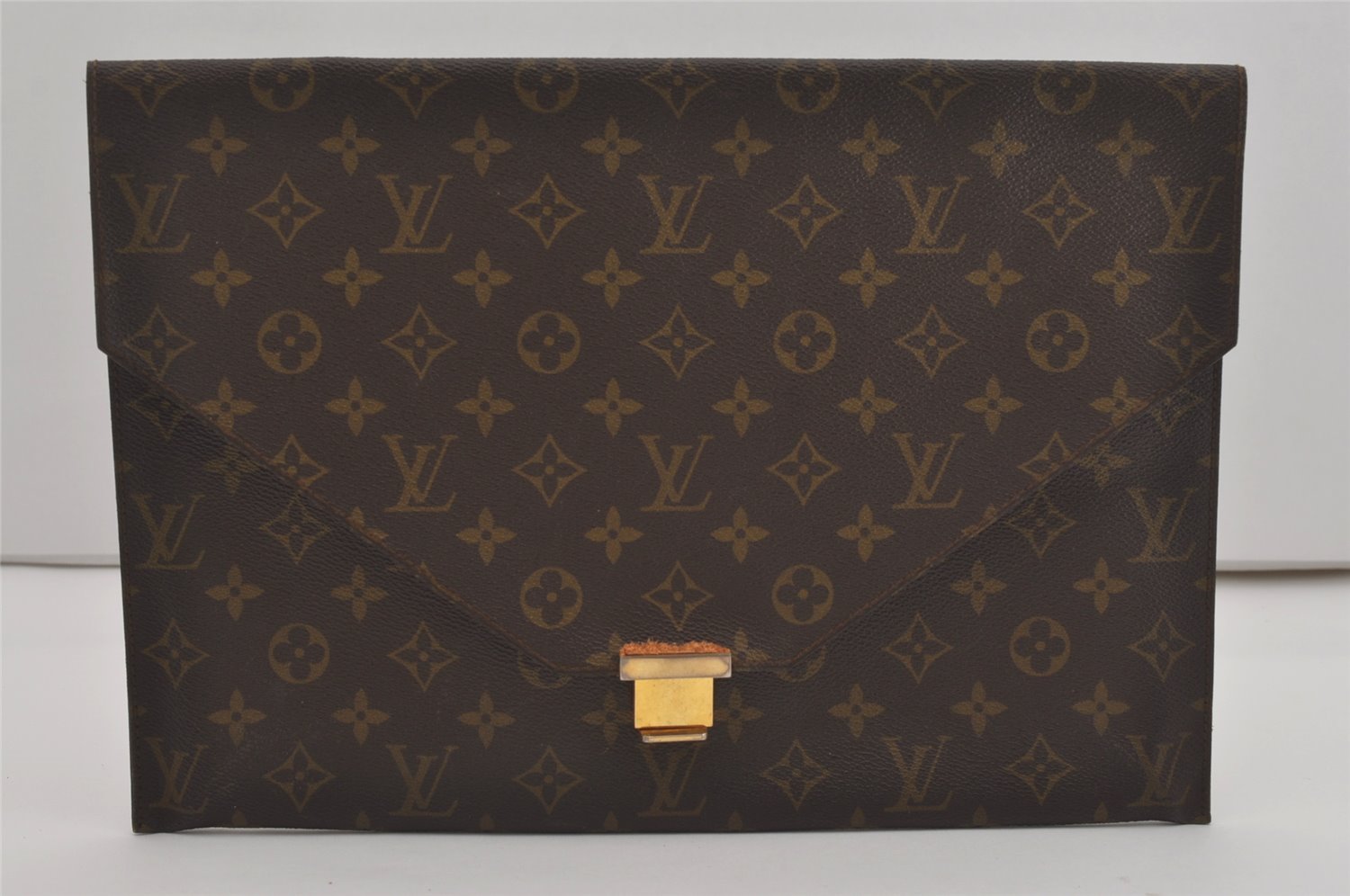 Authentic Louis Vuitton Monogram Poche Plate Documents Case M53522 LV 7286I