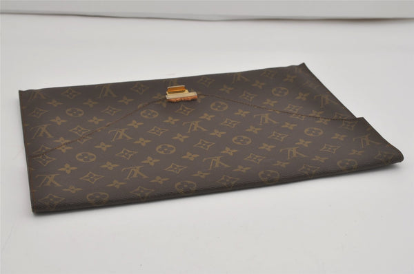 Authentic Louis Vuitton Monogram Poche Plate Documents Case M53522 LV 7286I