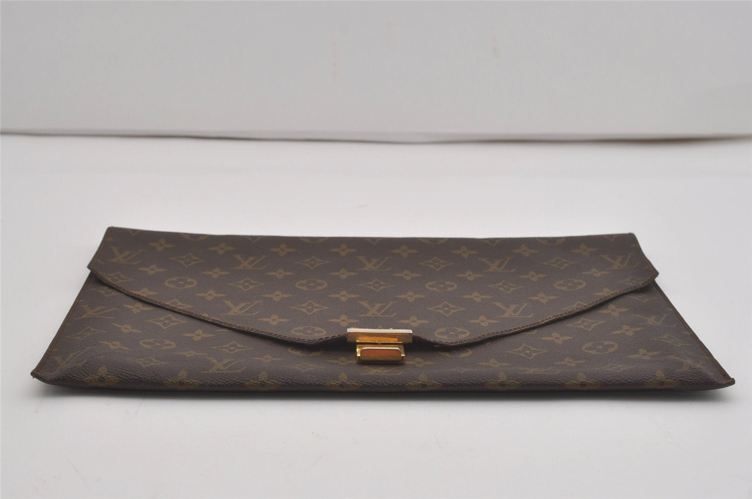 Authentic Louis Vuitton Monogram Poche Plate Documents Case M53522 LV 7286I