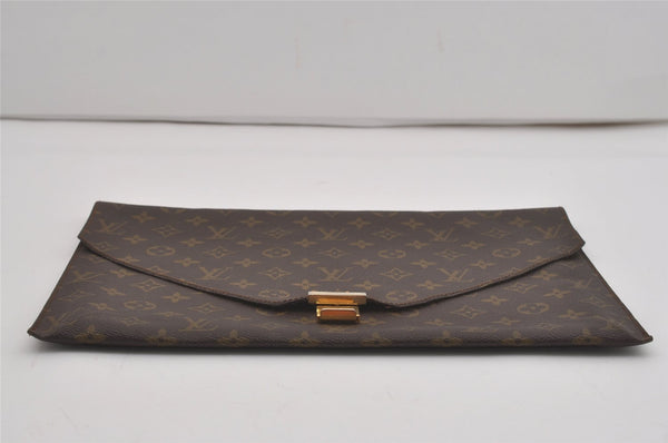 Authentic Louis Vuitton Monogram Poche Plate Documents Case M53522 LV 7286I