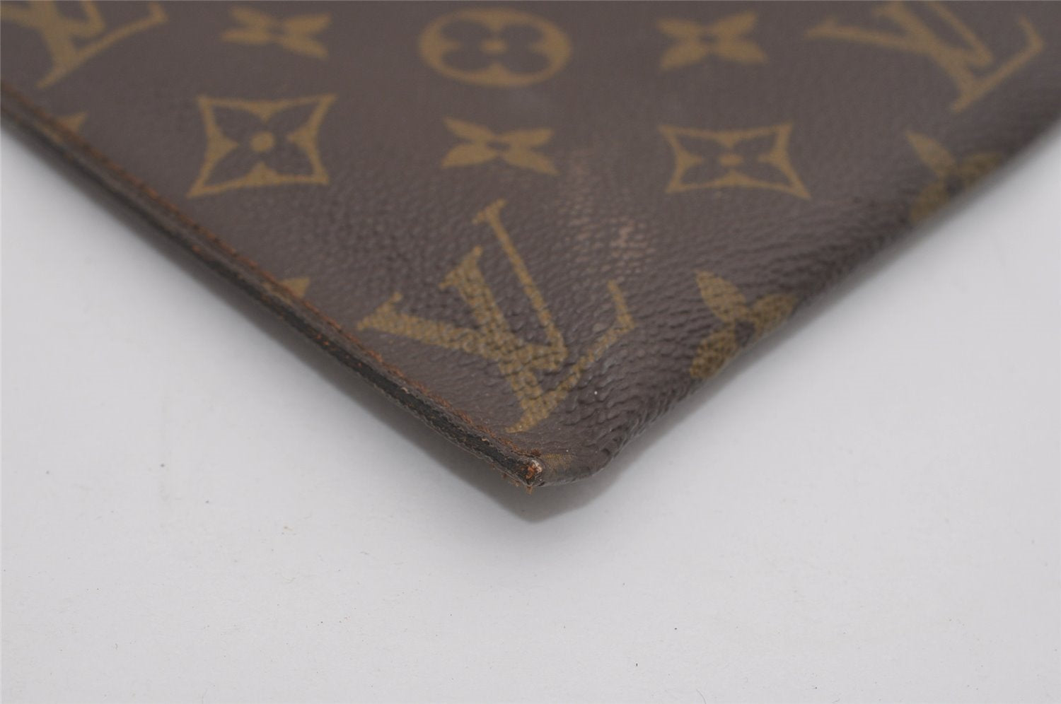 Authentic Louis Vuitton Monogram Poche Plate Documents Case M53522 LV 7286I