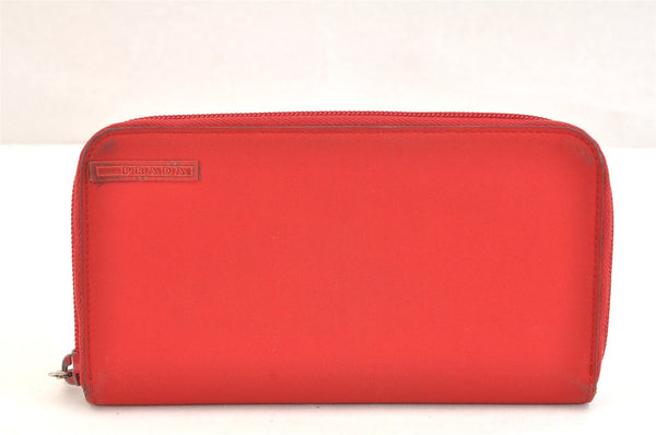 Authentic PRADA Sports Vintage Nylon Long Wallet Purse Red 7286K