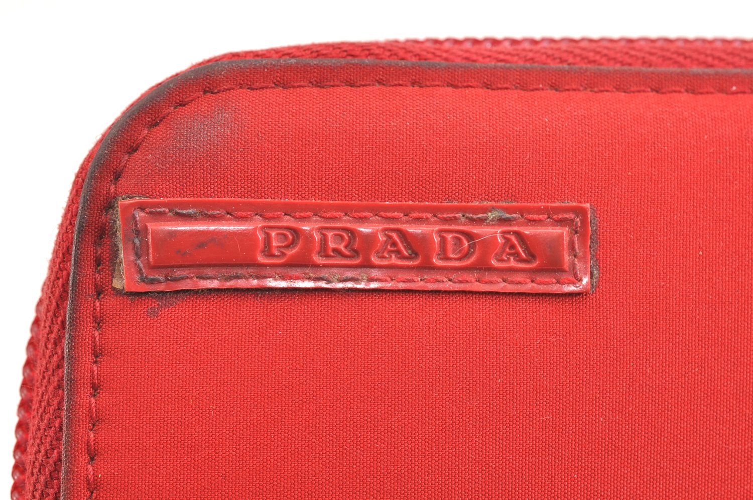 Authentic PRADA Sports Vintage Nylon Long Wallet Purse Red 7286K