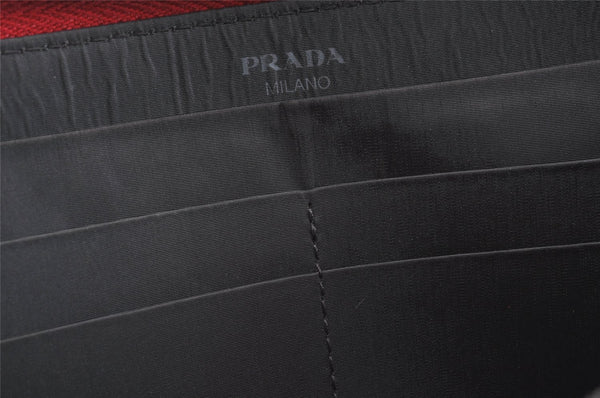 Authentic PRADA Sports Vintage Nylon Long Wallet Purse Red 7286K