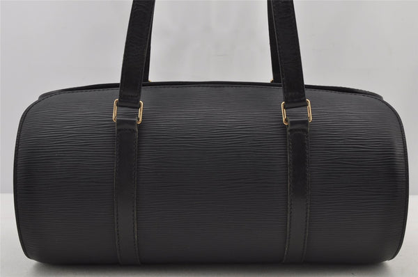 Authentic Louis Vuitton Epi Soufflot Black Hand Bag M52222 LV 7288J