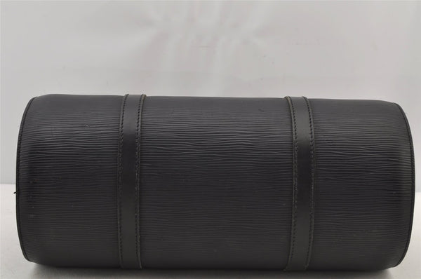 Authentic Louis Vuitton Epi Soufflot Black Hand Bag M52222 LV 7288J