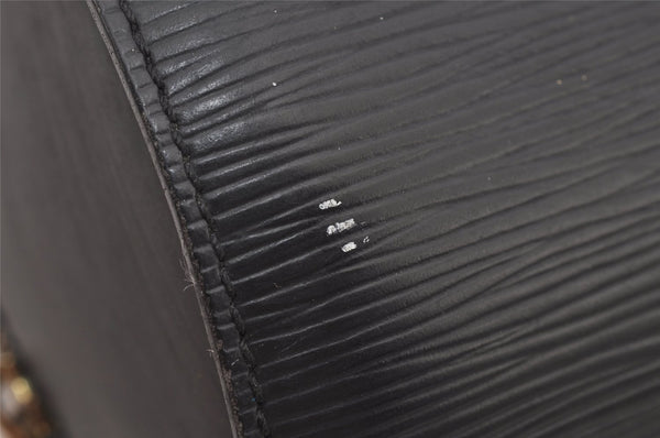 Authentic Louis Vuitton Epi Soufflot Black Hand Bag M52222 LV 7288J