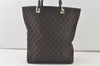 Authentic GUCCI Shoulder Tote Bag GG Canvas Leather 0021098 Black Brown 7291K