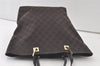 Authentic GUCCI Shoulder Tote Bag GG Canvas Leather 0021098 Black Brown 7291K