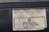 Authentic FENDI Pequin Shoulder Tote Bag PVC Leather Brown Black Junk 7294K