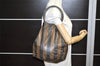 Authentic FENDI Pequin Shoulder Tote Bag PVC Leather Brown Black Junk 7294K