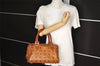 Authentic MCM Visetos Leather Vintage 2Way Shoulder Hand Bag Purse Brown 7295I