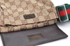 Authentic GUCCI Web Sherry Line Waist Bag GG Canvas Leather 28566 Brown 7299I