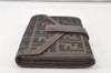 Authentic FENDI Vintage Zucca Long Wallet Purse Canvas Leather Brown  7299K