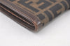 Authentic FENDI Vintage Zucca Long Wallet Purse Canvas Leather Brown  7299K