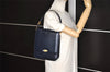 Authentic Chloe Vintage Shoulder Hand Bag Purse Leather Navy 7304K