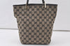 Authentic GUCCI Vintage Shoulder Tote Bag GG Canvas Leather 0021099 Black 7306K