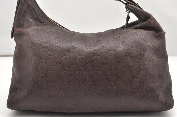 Auth GUCCI Guccissima Horsebit Large Hobo Shoulder Bag GG Leather Brown 7307K