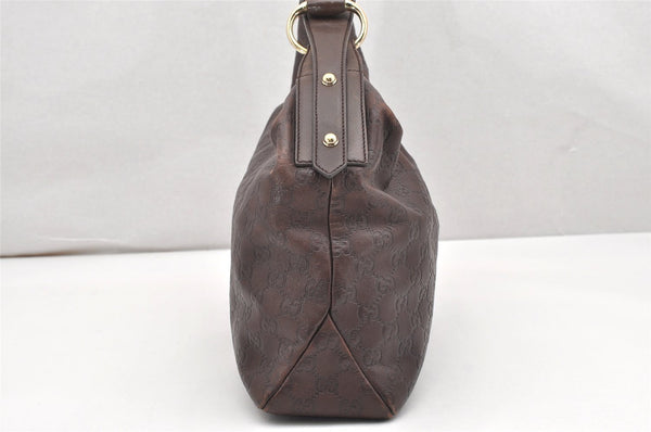 Auth GUCCI Guccissima Horsebit Large Hobo Shoulder Bag GG Leather Brown 7307K