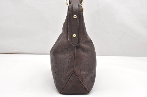 Auth GUCCI Guccissima Horsebit Large Hobo Shoulder Bag GG Leather Brown 7307K