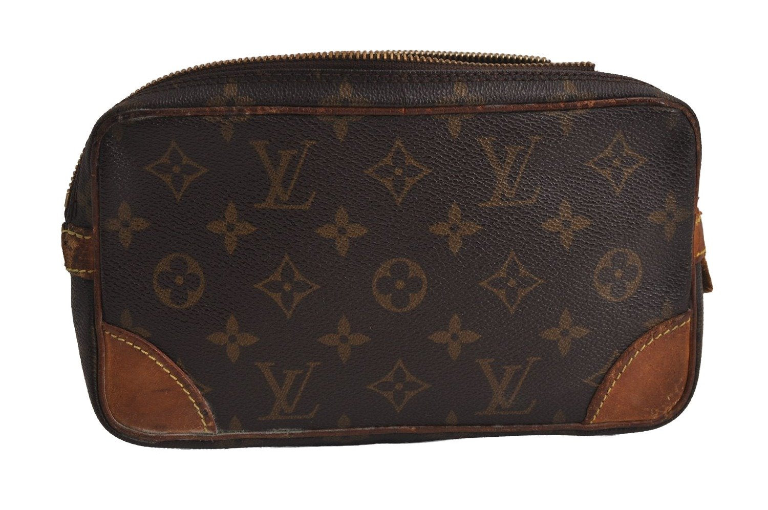 Authentic Louis Vuitton Monogram Marly Dragonne PM M51827 Clutch Bag Junk 7314J