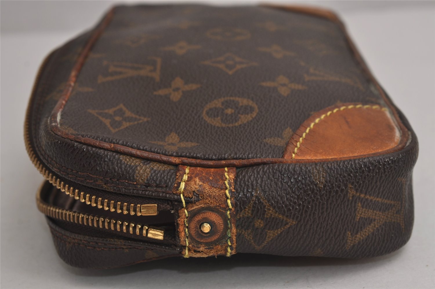 Authentic Louis Vuitton Monogram Marly Dragonne PM M51827 Clutch Bag Junk 7314J