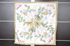 Authentic HERMES Carre 90 Scarf "Flora Graeca" Silk Beige Box 7316I