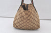 Authentic GUCCI Web Sherry Line Tote Hand Bag GG Canvas Leather Brown 7317K