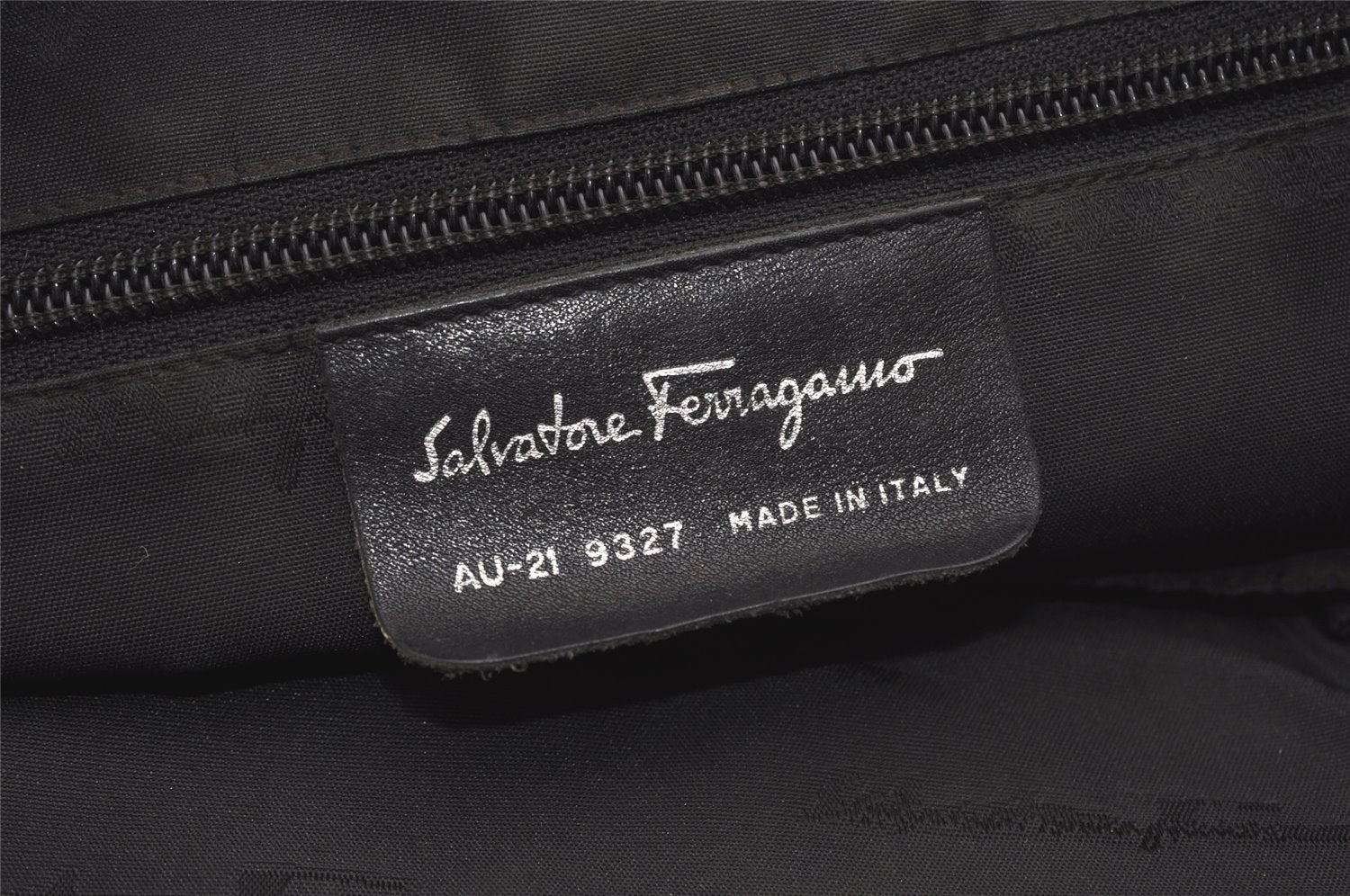 Authentic Salvatore Ferragamo Vara Canvas Leather Shoulder Tote Bag Black 7320I