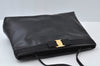 Authentic Salvatore Ferragamo Vara Ribbon Shoulder Cross Bag Enamel Black 7322I