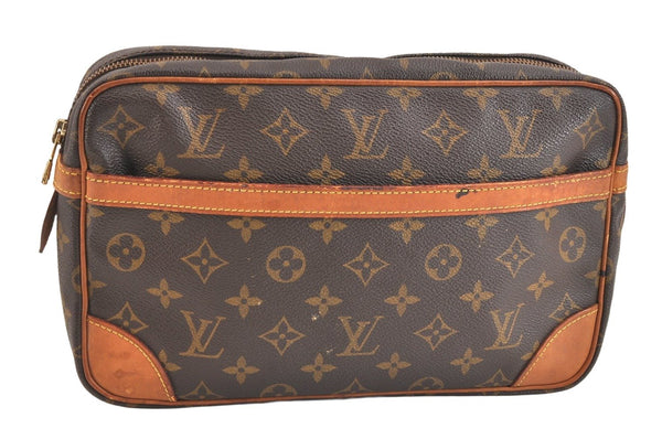 Authentic Louis Vuitton Monogram Compiegne 28 Clutch Hand Bag M51845 LV 7322K