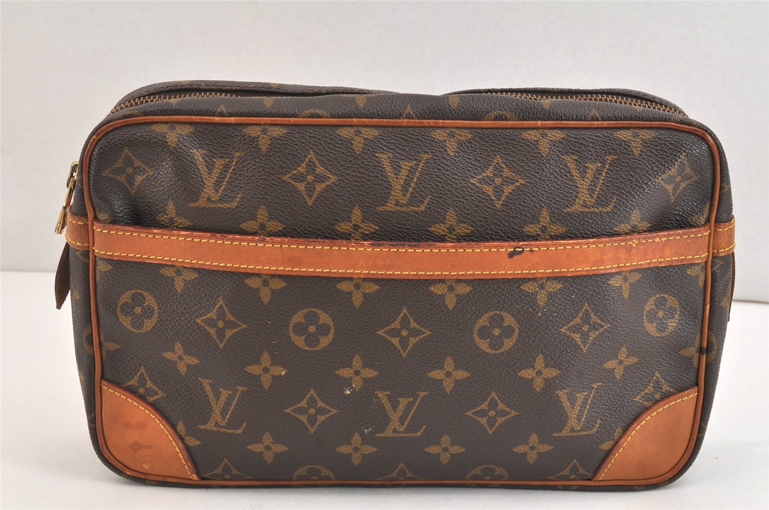 Authentic Louis Vuitton Monogram Compiegne 28 Clutch Hand Bag M51845 LV 7322K