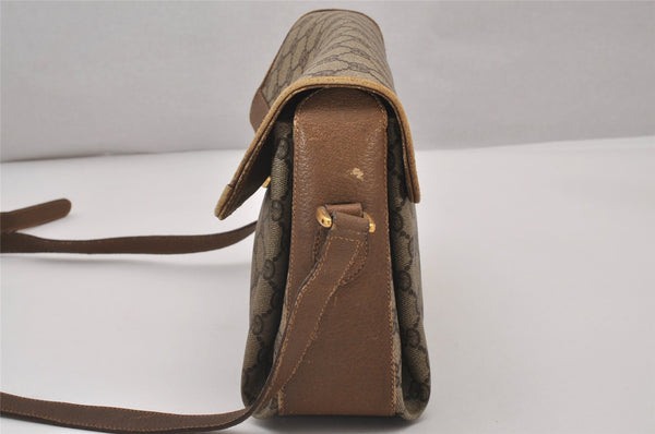 Authentic GUCCI Web Sherry Line Shoulder Cross Bag GG PVC Leather Brown 7323I